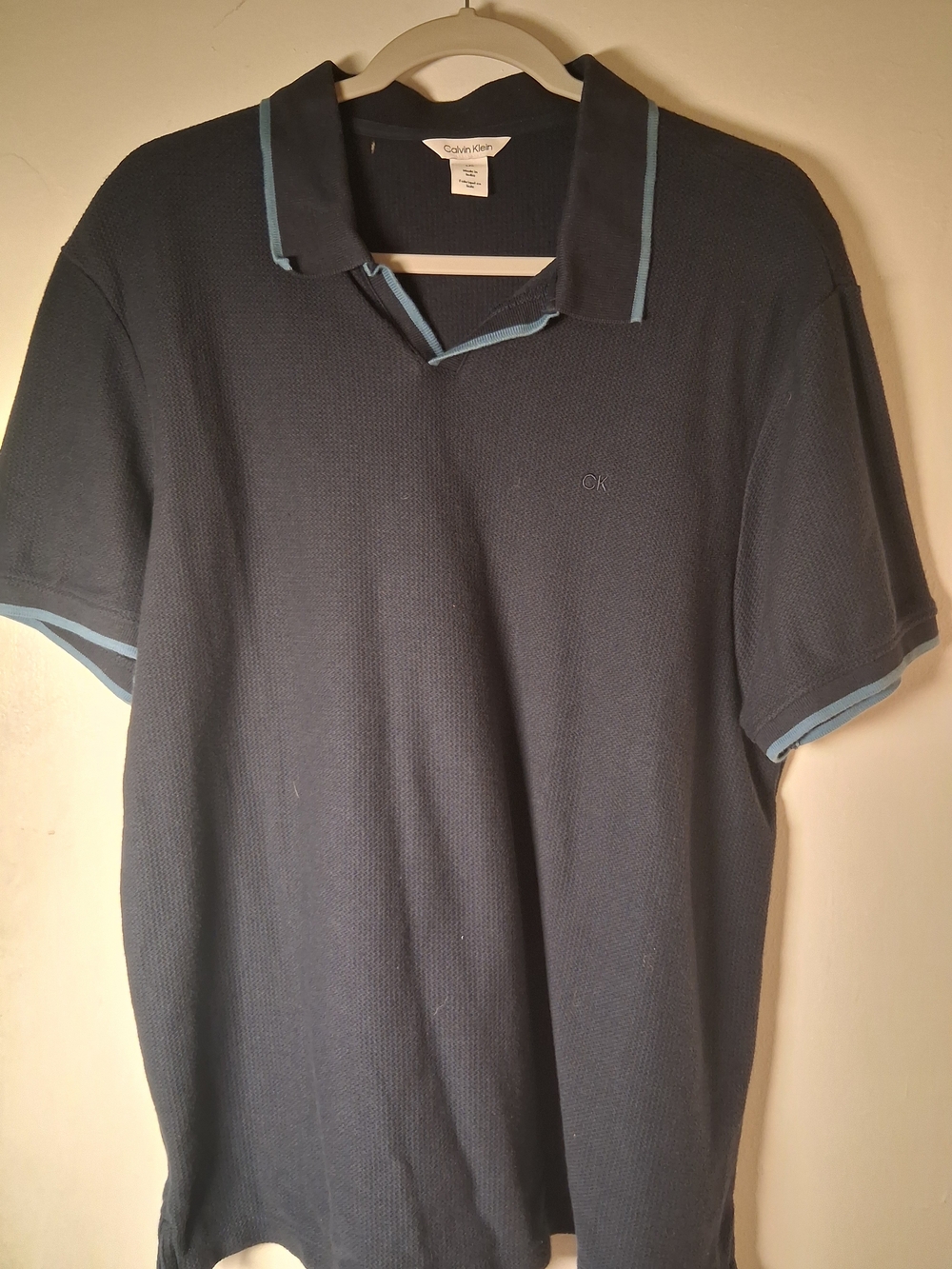 Calvin Klein Navy Polo with Light Blue Trim